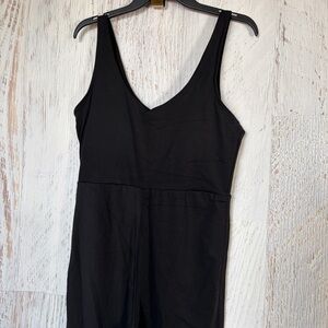 Pink Lily Black Sleeveless V-Neck Athletic Flared Leg Jumpsuit